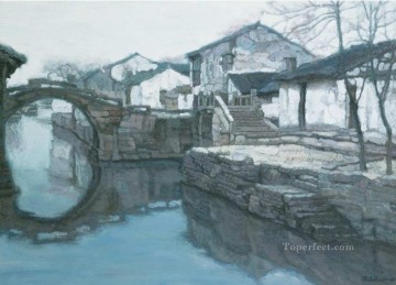 Memoria del paisaje chino de Twinbridge Shanshui, ciudad natal Pinturas al óleo